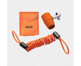 Skivbromslås AXA Pro Block + Skivbromslåsvajer AXA Reminder Cable 9 cm 2 mm + Väska