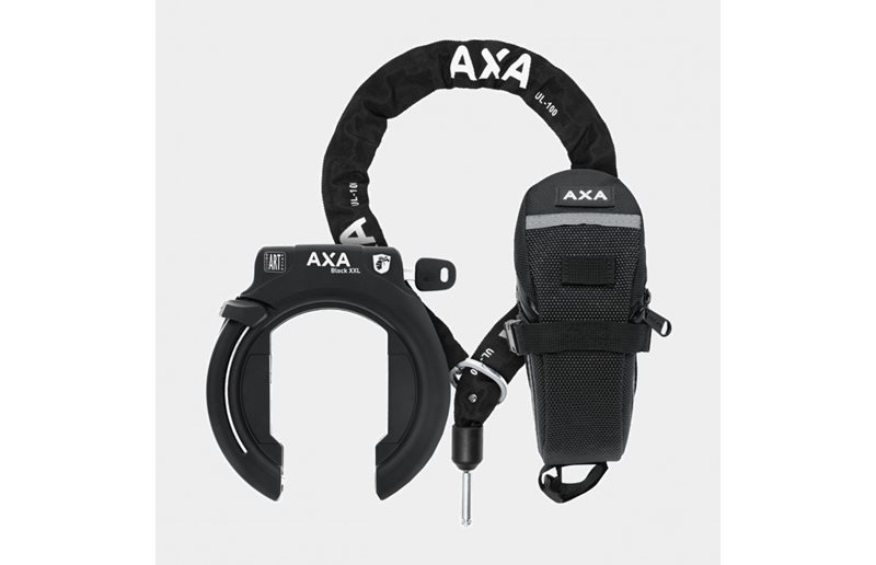 AXA Ramlås Block XXL + AXA Ramlåskjede Plug-in ULC + bag