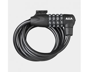 AXA Spirallås Rigid Cable Code 180 cm 8 mm inkl. monteringsbrakett