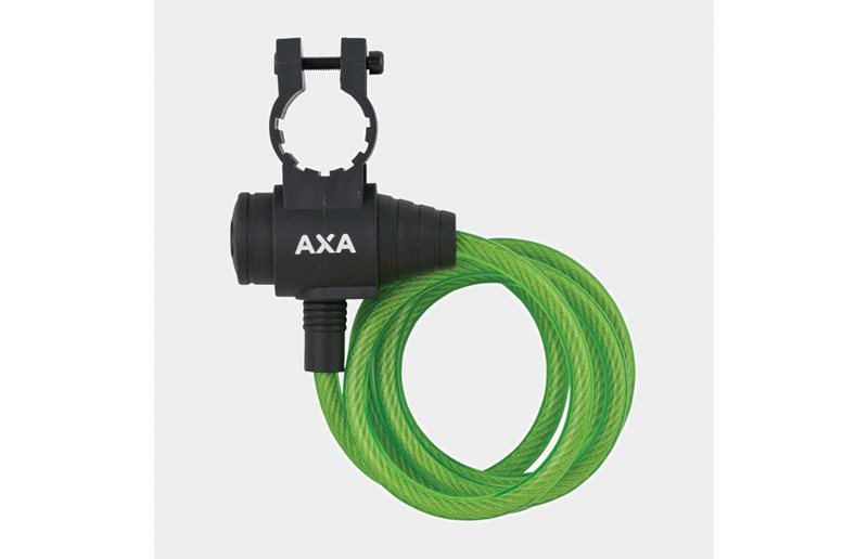 AXA Spirallås Zipp 120 cm 8 mm grön inkl. fäste
