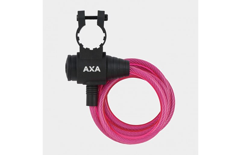 AXA Spirallås Zipp 120 cm 8 mm rosa inkl. fäste