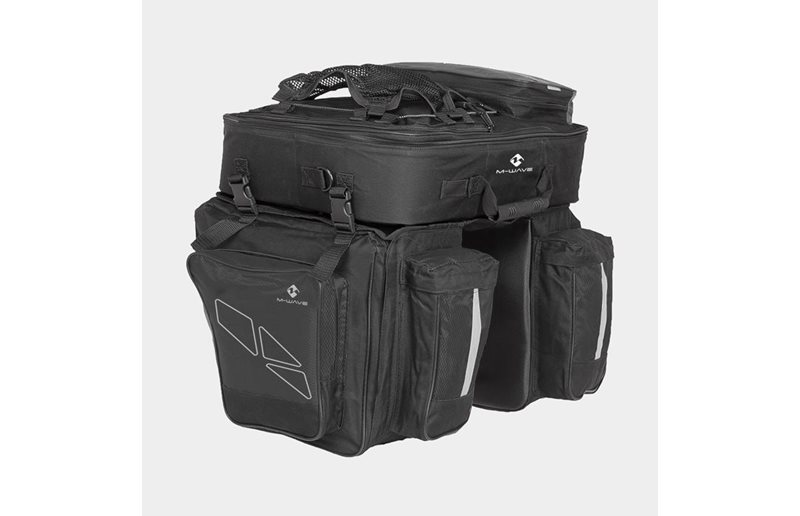 M-Wave Pakethållarväskor Amsterdam Triple Traveller kan även användas som ryggsäck eller axelremsväska 2 x 17 liter + 28 liter
