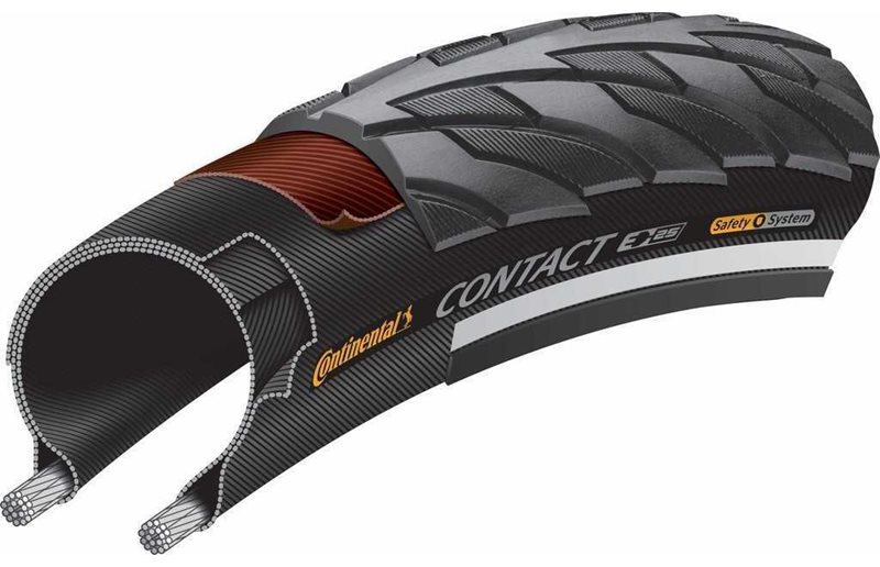 Continental Pyöränrengas CONTACT SafetySystem Breaker 47-622 (28x1.75") musta/reflektiivinen