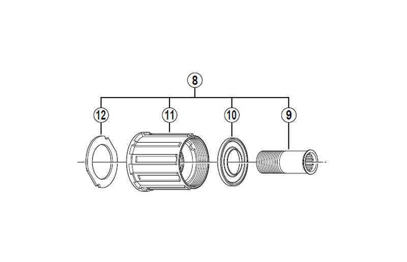 Shimano Frihjulsbody Fh-M595 Med Bolt/Underlagsskive/Støvbeskyttelse