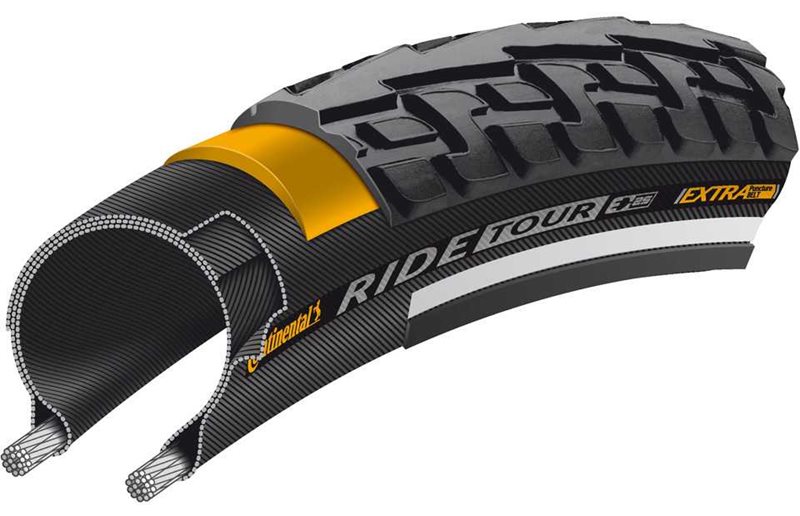 Continental Rengas RIDE Tour ExtraPuncture Belt 28-622 (28x1.625x1.125") musta/heijastin