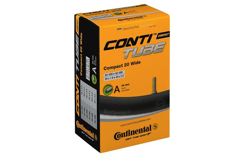Cykelslange Continental Compact Wide 20'' Schrader 34mm 50/62-406