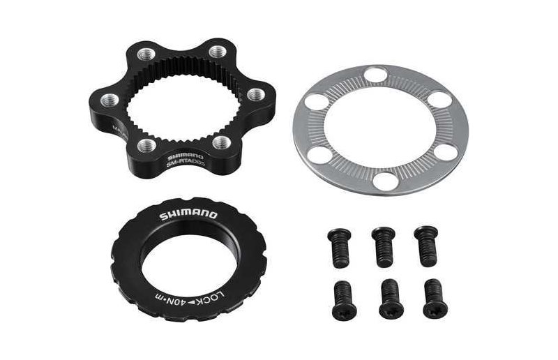 Adapter Shimano IS 6 bolts bremsskive til centerlock nav sort