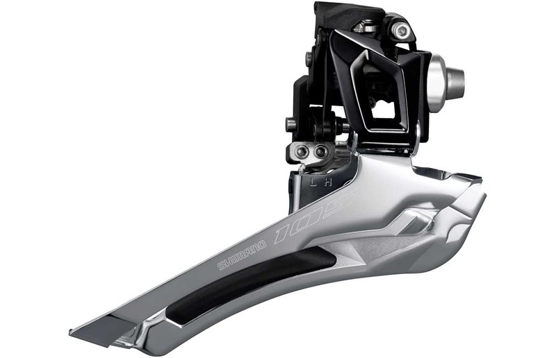 Forskifter Shimano 105 FD-R7000-F, 2 gears, rammebeslag, sort