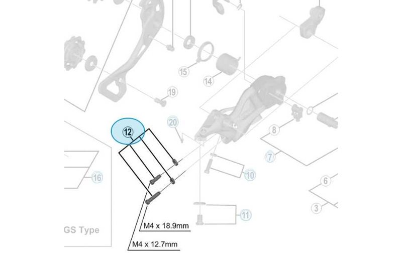 Endestopsskrue Shimano RD-M9000 2 stk