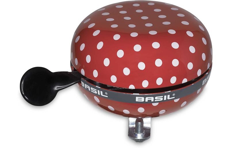 Ringklokke Basil Polkadot Big Bell rød/hvidprikket