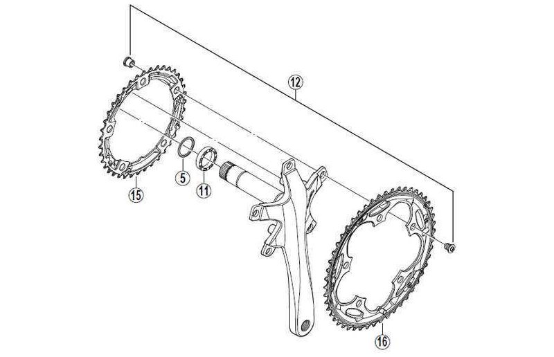 Drev Shimano Sora FC-3403 130 bcd 3 x 9 gear 39T
