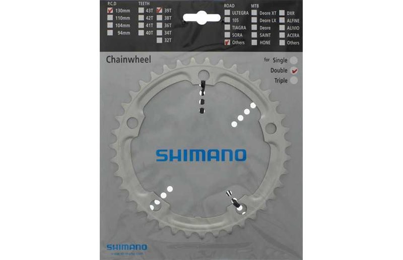 Shimano Kædehjul Fc-4600 Sølv 130 Bcd 9 Hastigheder 39T