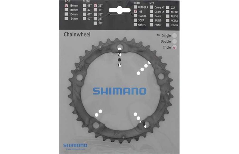 Drev Shimano 105 FC-5703 130 bcd 3 x 10 gear 39T sølv