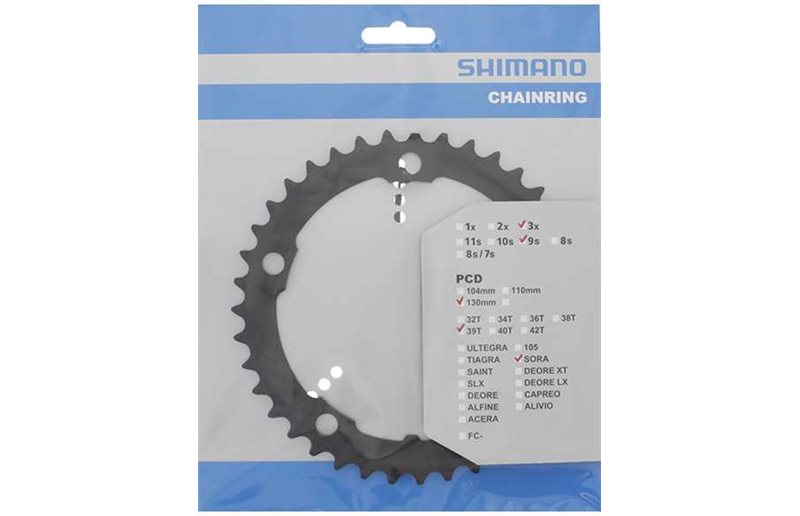 Drev Shimano Sora FC-3503 130 bcd 9 hastigheder 39T sort