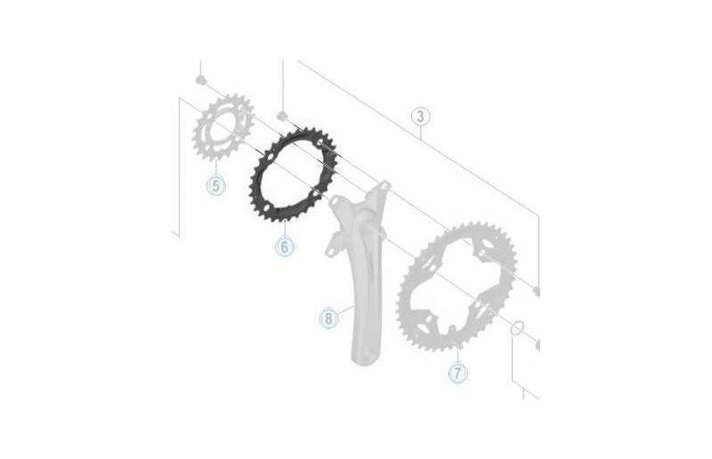 Shimano Kædehjul Alivio Fc-T4010 104 Bcd 3 X 9 Gear 44T Sort