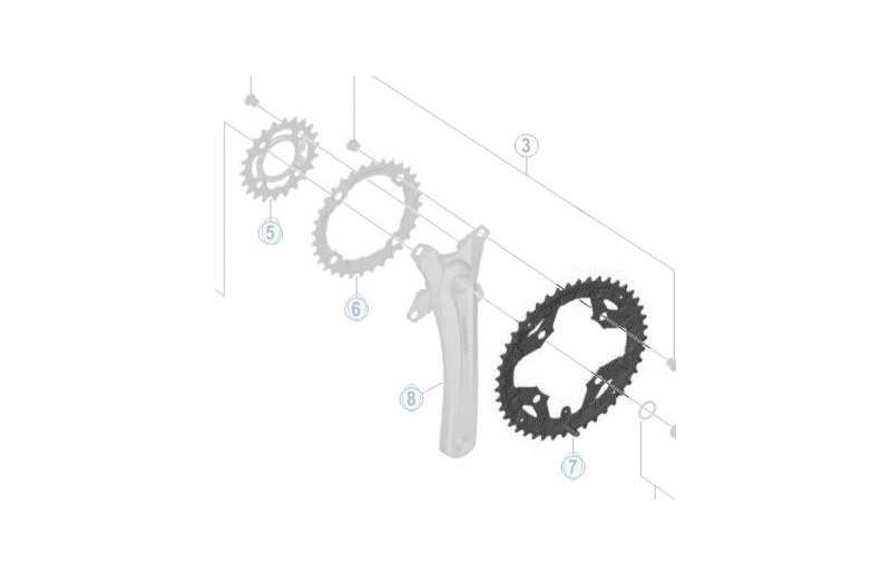 Drev Shimano Alivio FC-T4010 104 bcd 3 x 9 gear 48T sort