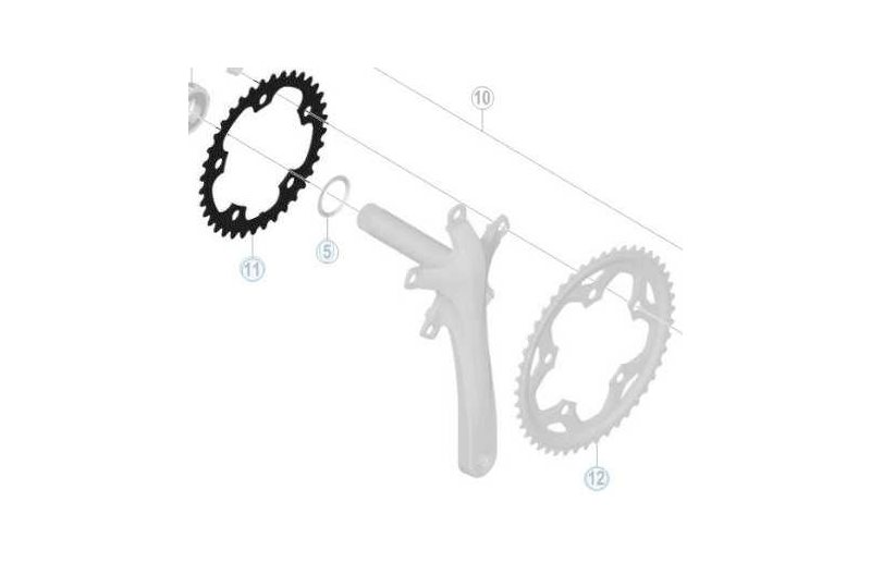 Shimano Eturatas FC-Rs500 Mj 110 BCD 2x11 Vaihteisto 36T Musta