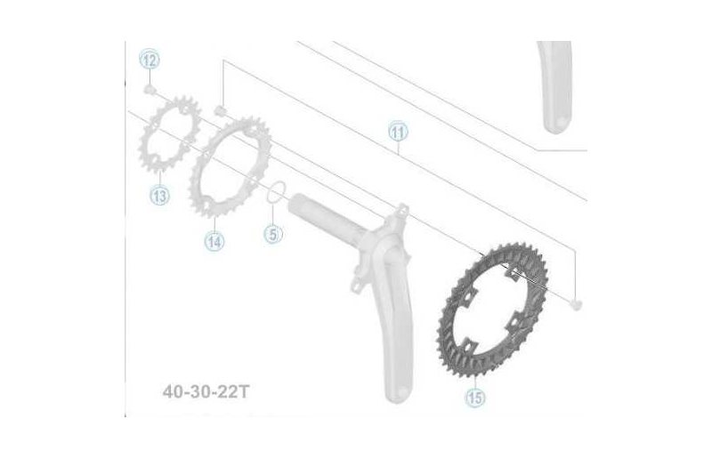 Drev Shimano SLX FC-M7000 AN 96 bcd 3 x 10 gear 40T sort