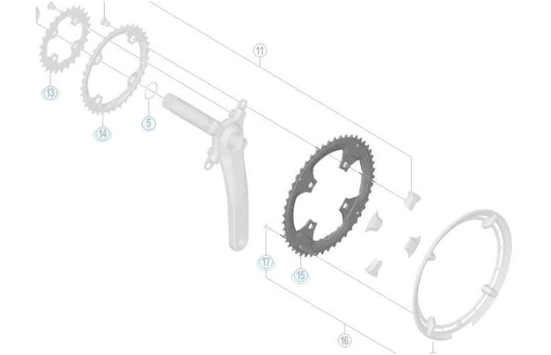 Drev Shimano FC-T8000 Al til kædeskærm 104 bcd 3 x 10 gear 48T sort