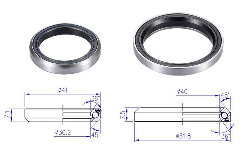 BBB Laakeri 41.0mm 36° x 45°/51.8mm 36° x 45°, 1 setti
