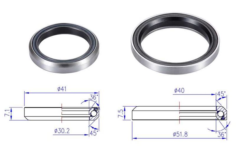 BBB Lager 41.0 Mm 36° X 45°/51.8 Mm 36° X 45°, 1 Set