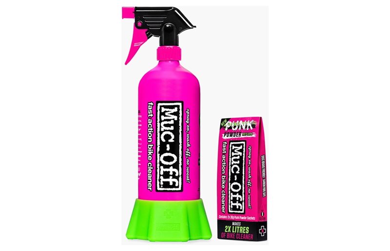Puhdistussetti Muc-Off Bottle For Life Suihkepullo + Punk Powder Bundle 4x30g Pesujauhe