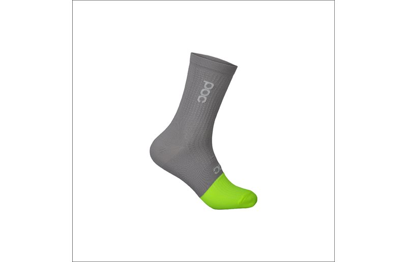 Poc Cykelstrumpor Flair Sock Mid Granite Grey/Lemon Calcite