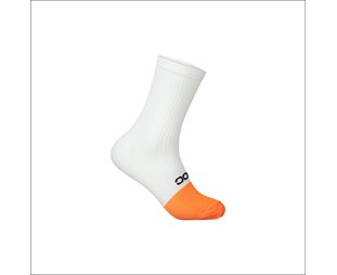 Poc Sykkelstrømper Flair Sock Mid Hydrogen White/Zink Orange