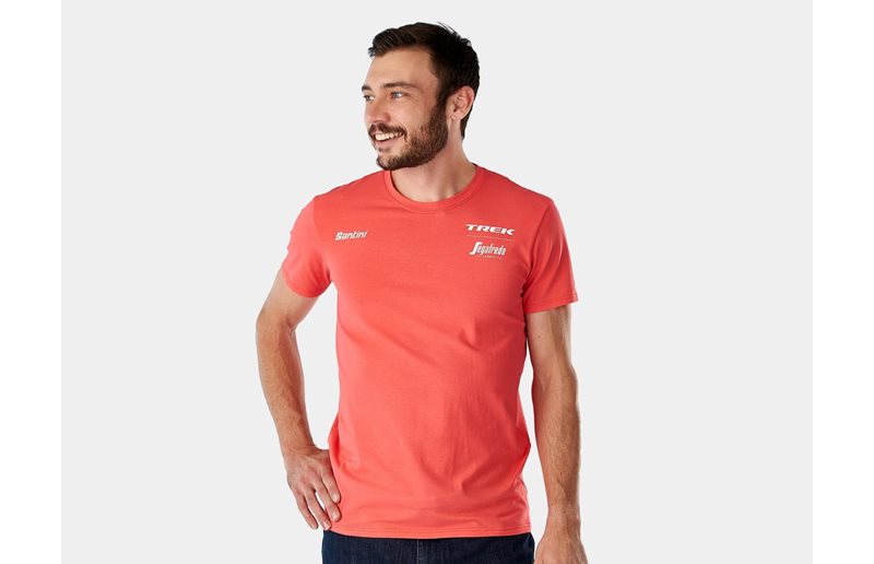 Santini Trek-Segafredo Miesten Tiimi T-Paita Radioactive Coral