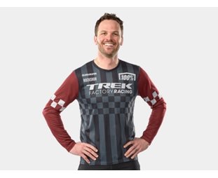 100% Trek Factory Racing Long Sleeve Rep Grey/Red