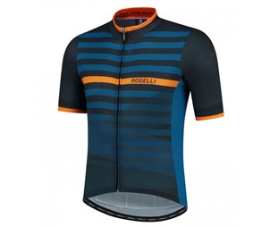 Rogelli Cykeltröja Stripe Jersey SS Blue/Orange