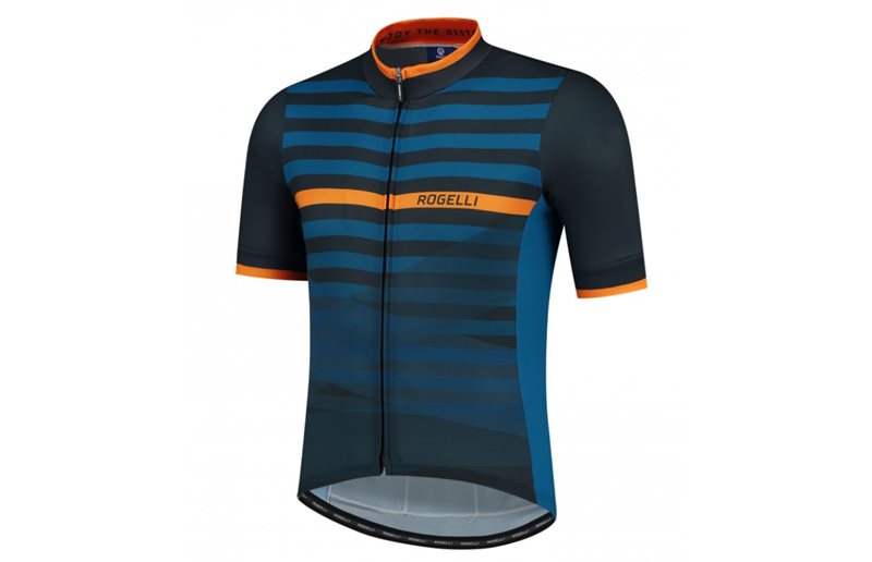 Rogelli Pyöräilypaita Stripe Jersey SS Sininen/Oranssi