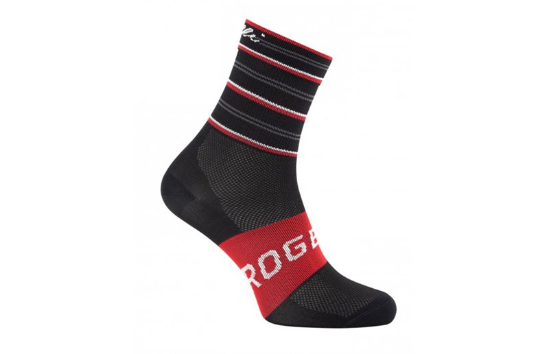 Rogelli Sykkelstrømper Stripe Socks Black/Red