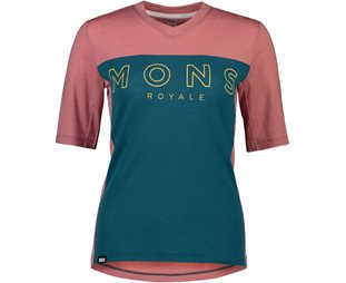 Mons Royale Naisten pyöräilypaita Redwood Enduro Vt W Deepteal/Pinkclay