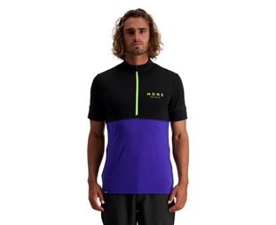 Mons Royal Villainen Pyöräilypaita Miesten Cadence Half Zip T Ultrablue/Black