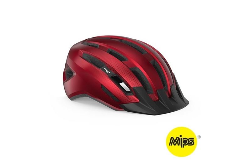 Met Cykelhjälm Active/Crossover Downtown Mips Red/Glossy