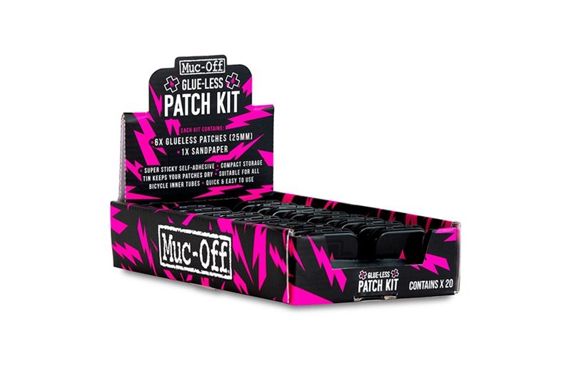 Renkaanpaikkaussarja Muc-Off Puncture Patch Kit sis. 6kpl paikkaustarraa, hiekkapaperi & kotelo